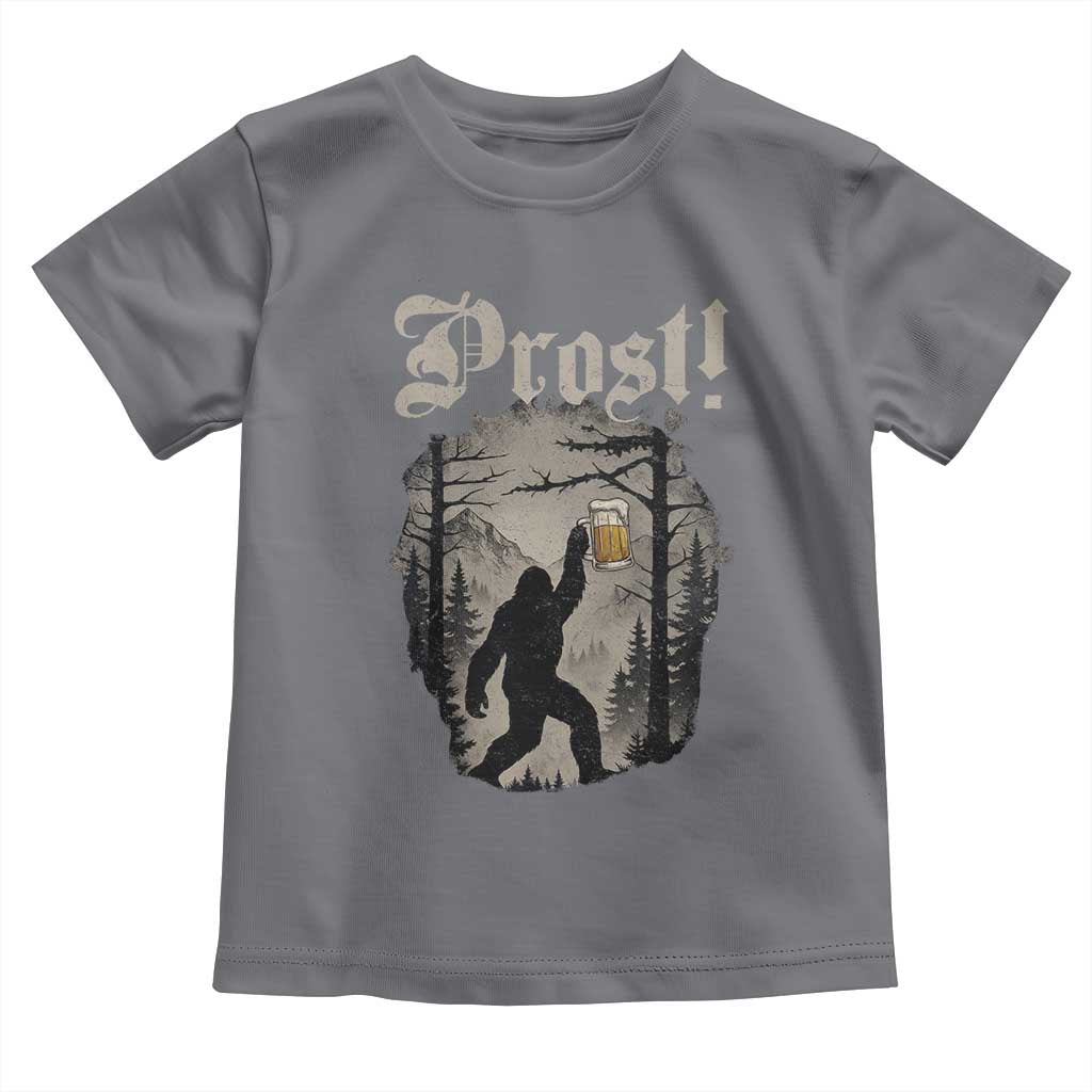 Oktoberfest Bigfoot Toddler T Shirt Vintage Forest Sasquatch Drinking Prost TS10 Charcoal Print Your Wear