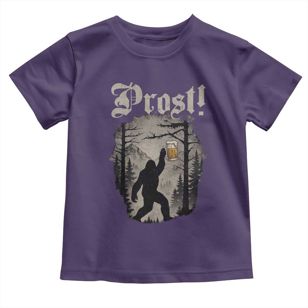 Oktoberfest Bigfoot Toddler T Shirt Vintage Forest Sasquatch Drinking Prost TS10 Purple Print Your Wear