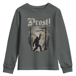 Oktoberfest Bigfoot Youth Sweatshirt Vintage Forest Sasquatch Drinking Prost TS10 Dark Heather Print Your Wear