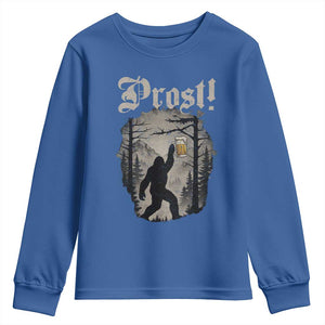 Oktoberfest Bigfoot Youth Sweatshirt Vintage Forest Sasquatch Drinking Prost TS10 Royal Blue Print Your Wear