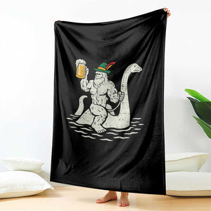 Funny Bigfoot Loch Ness Monster Oktoberfest Throw Blanket German Oktoberfest Sasquatch Drinking TS10 Print Your Wear