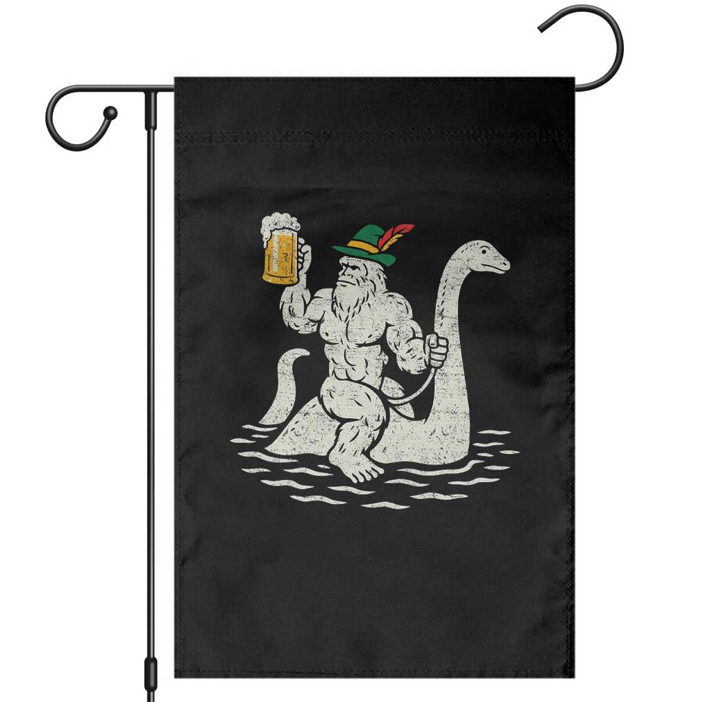 Funny Bigfoot Loch Ness Monster Oktoberfest Garden Flag German Oktoberfest Sasquatch Drinking TS10 Black Print Your Wear