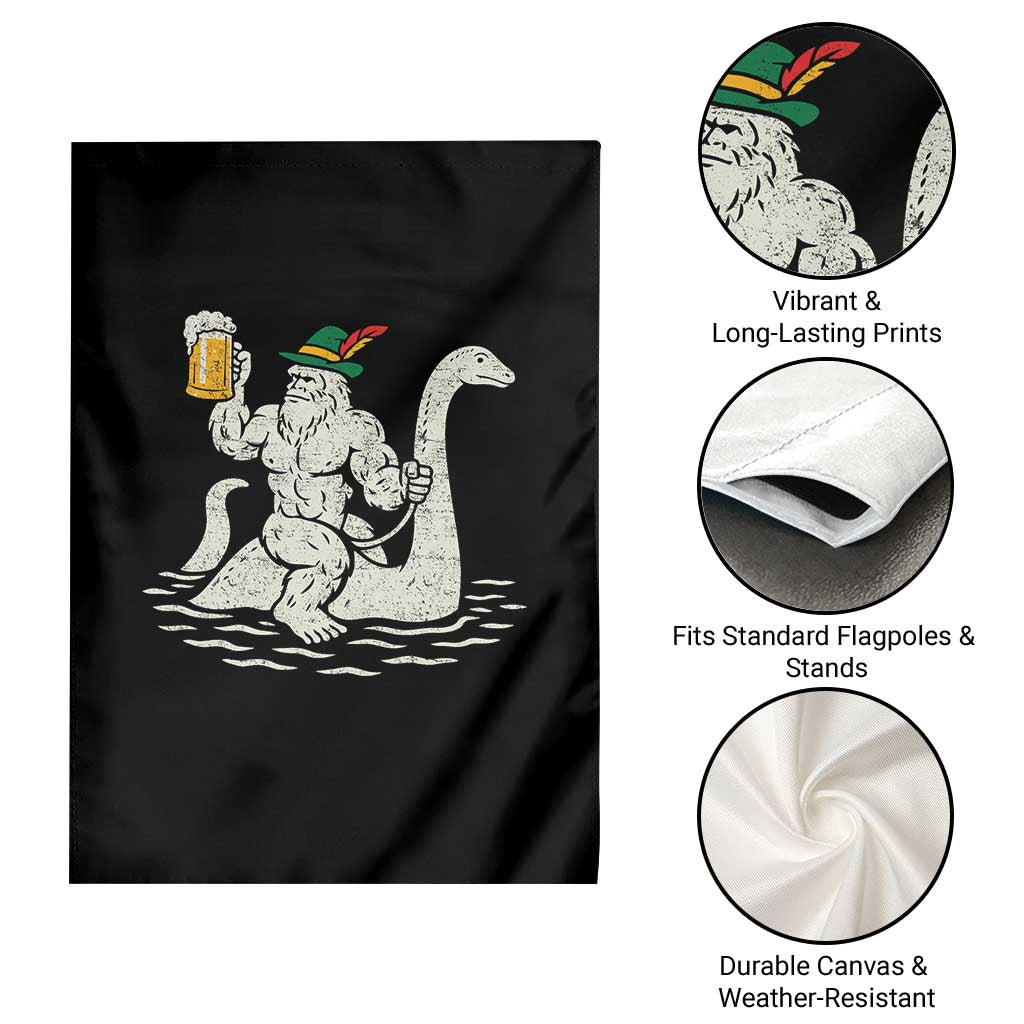 Funny Bigfoot Loch Ness Monster Oktoberfest Garden Flag German Oktoberfest Sasquatch Drinking TS10 Print Your Wear