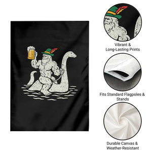 Funny Bigfoot Loch Ness Monster Oktoberfest Garden Flag German Oktoberfest Sasquatch Drinking TS10 Print Your Wear