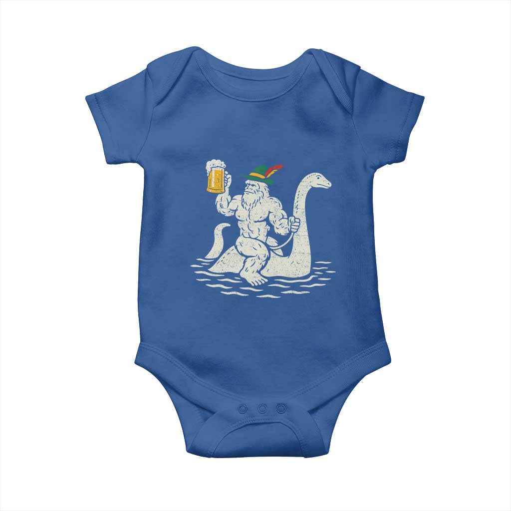 Funny Bigfoot Loch Ness Monster Oktoberfest Baby Onesie German Oktoberfest Sasquatch Drinking TS10 Royal Blue Print Your Wear