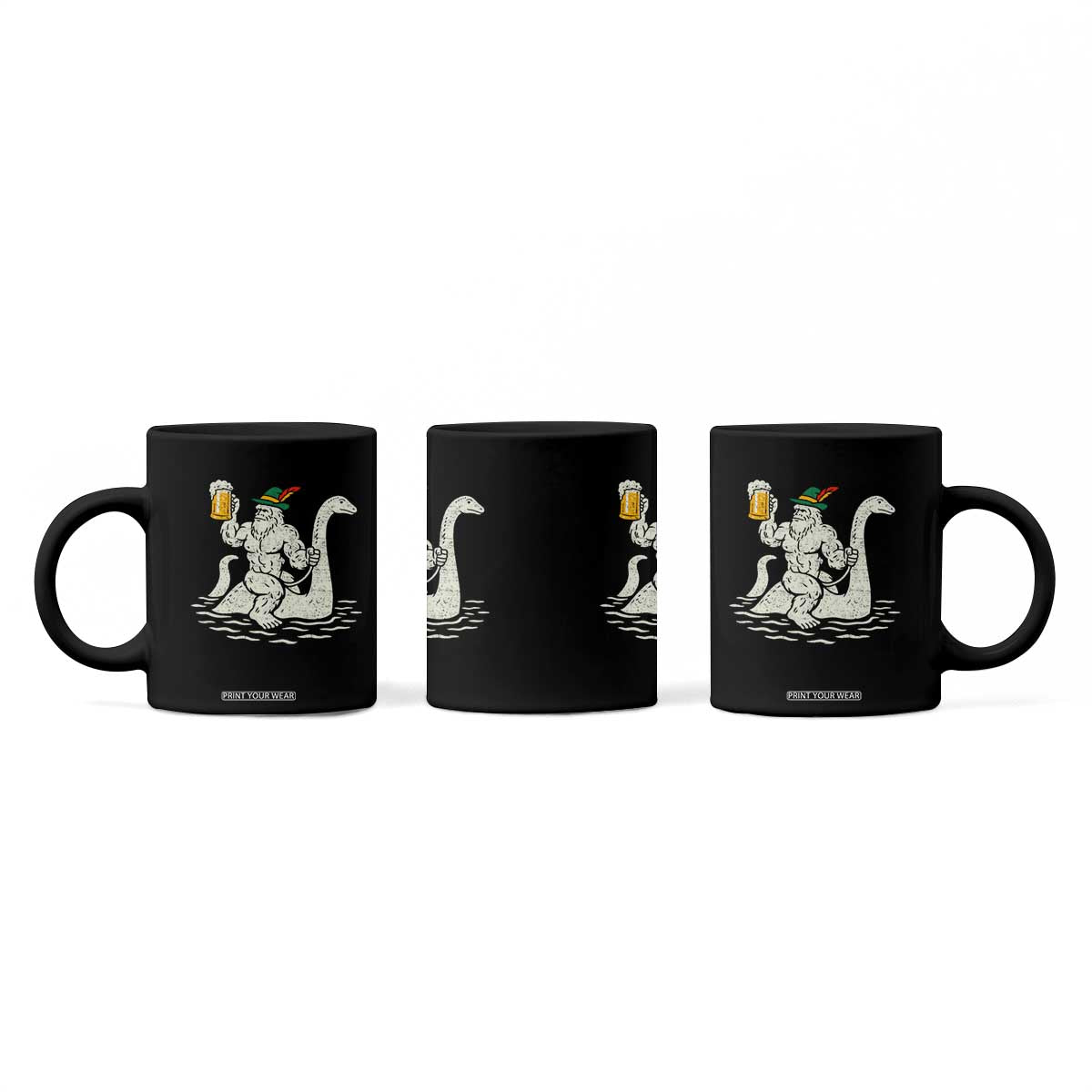 Funny Bigfoot Loch Ness Monster Oktoberfest Coffee Mug German Oktoberfest Sasquatch Drinking TS10 Print Your Wear