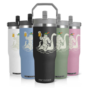 Funny Bigfoot Loch Ness Monster Oktoberfest Flip Straw Tumbler German Oktoberfest Sasquatch Drinking TS10 Print Your Wear