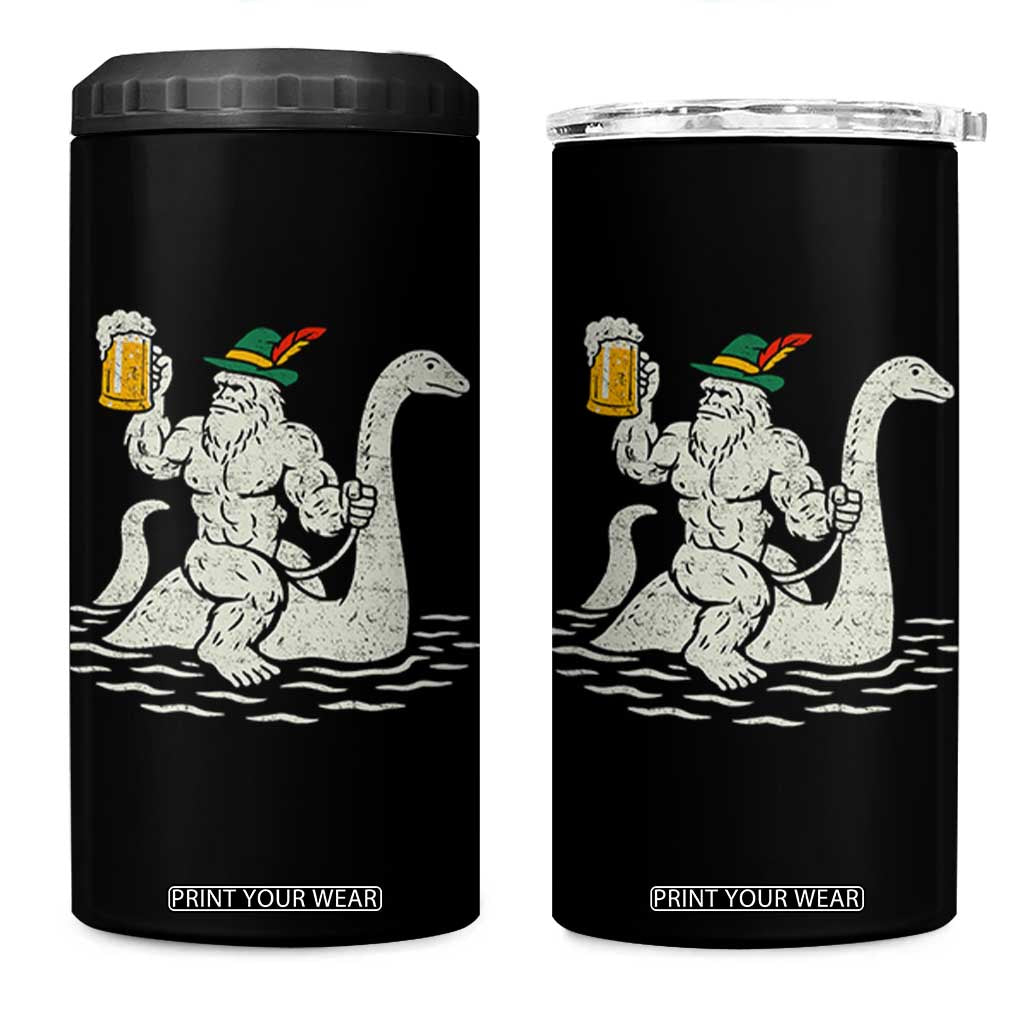Funny Bigfoot Loch Ness Monster Oktoberfest 4 in 1 Can Cooler Tumbler German Oktoberfest Sasquatch Drinking TS10 One Size: 16 oz Black Print Your Wear