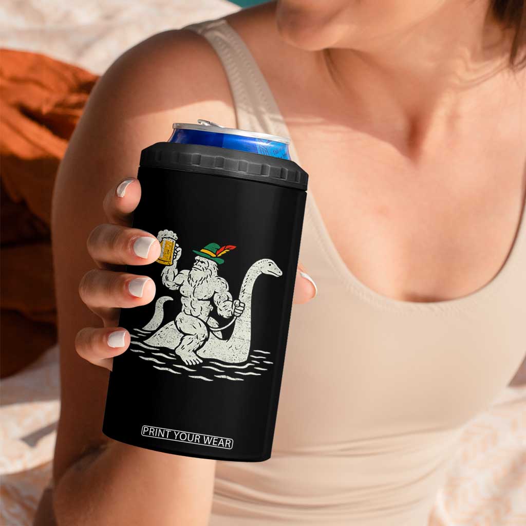 Funny Bigfoot Loch Ness Monster Oktoberfest 4 in 1 Can Cooler Tumbler German Oktoberfest Sasquatch Drinking TS10 Print Your Wear