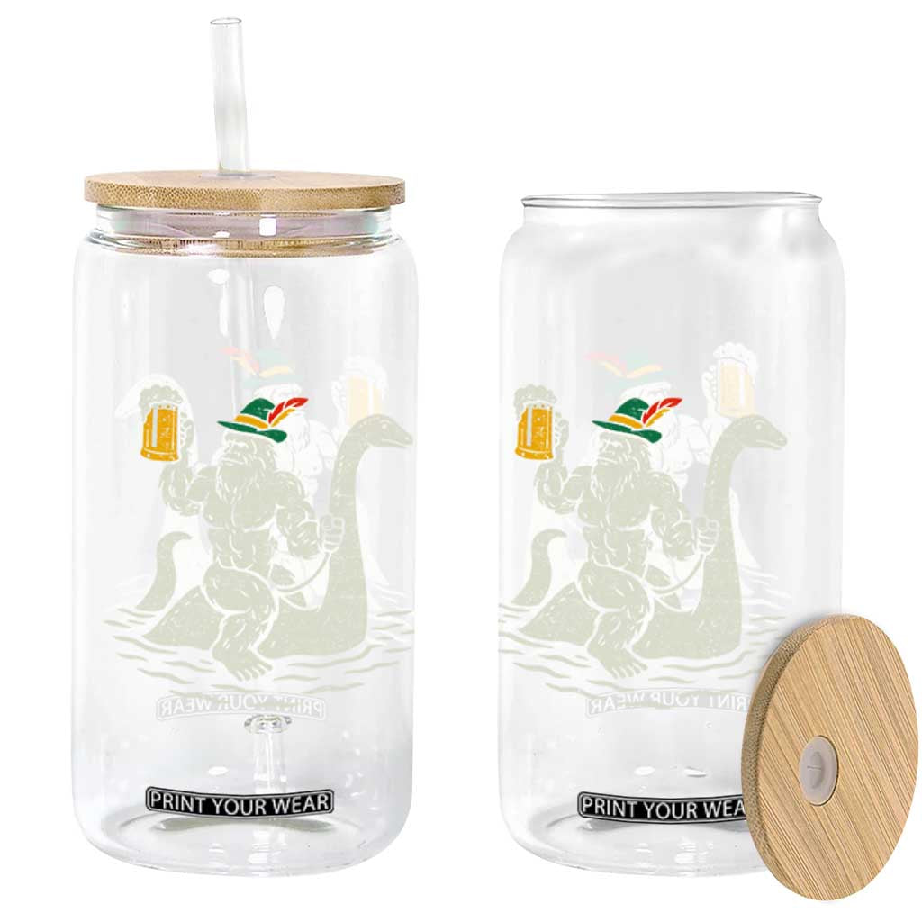 Funny Bigfoot Loch Ness Monster Oktoberfest Glass Can German Oktoberfest Sasquatch Drinking TS10 Print Your Wear