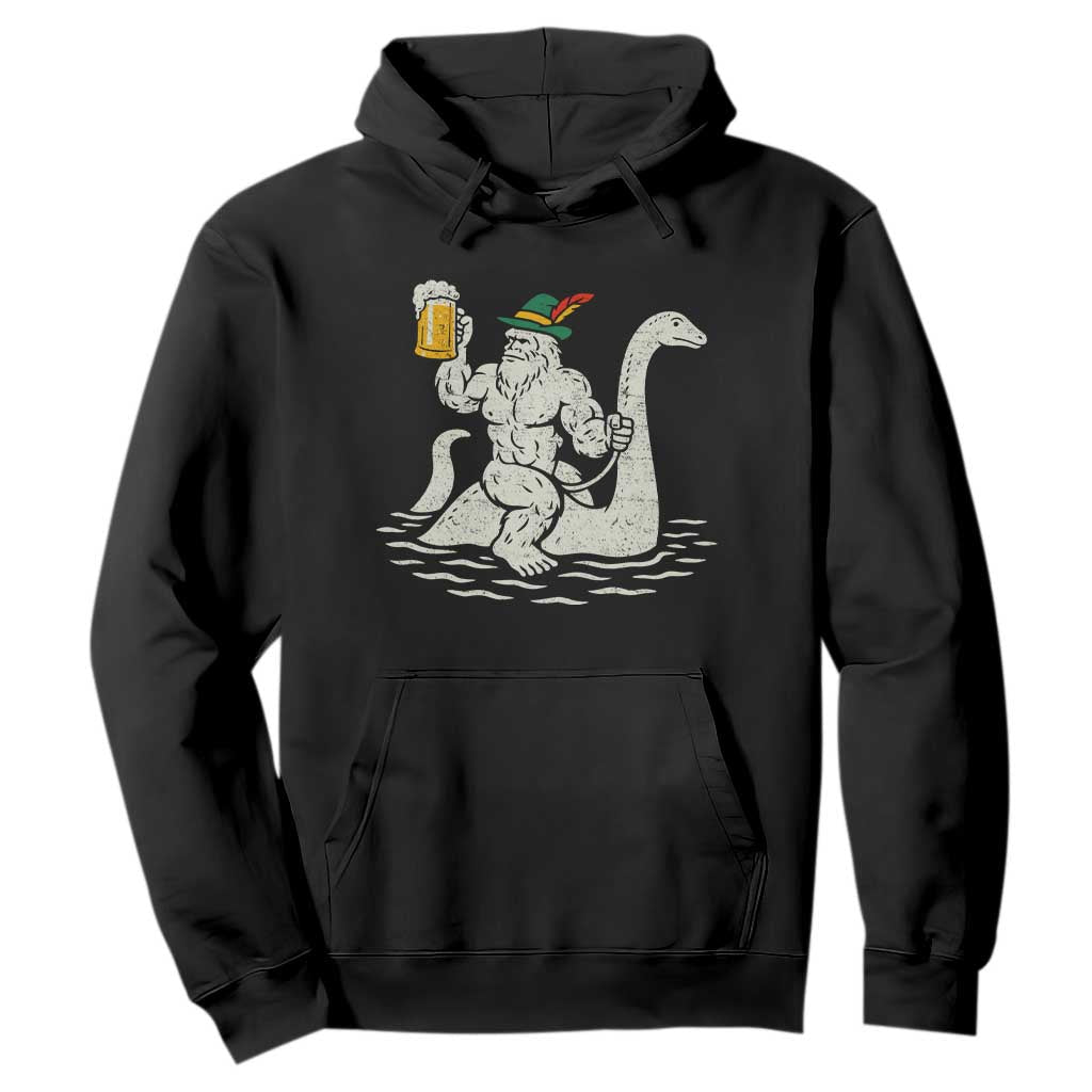 Funny Bigfoot Loch Ness Monster Oktoberfest Hoodie German Oktoberfest Sasquatch Drinking TS10 Black Print Your Wear