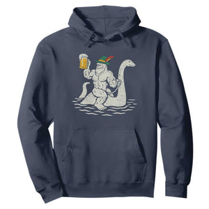 Funny Bigfoot Loch Ness Monster Oktoberfest Hoodie German Oktoberfest Sasquatch Drinking TS10 Navy Print Your Wear