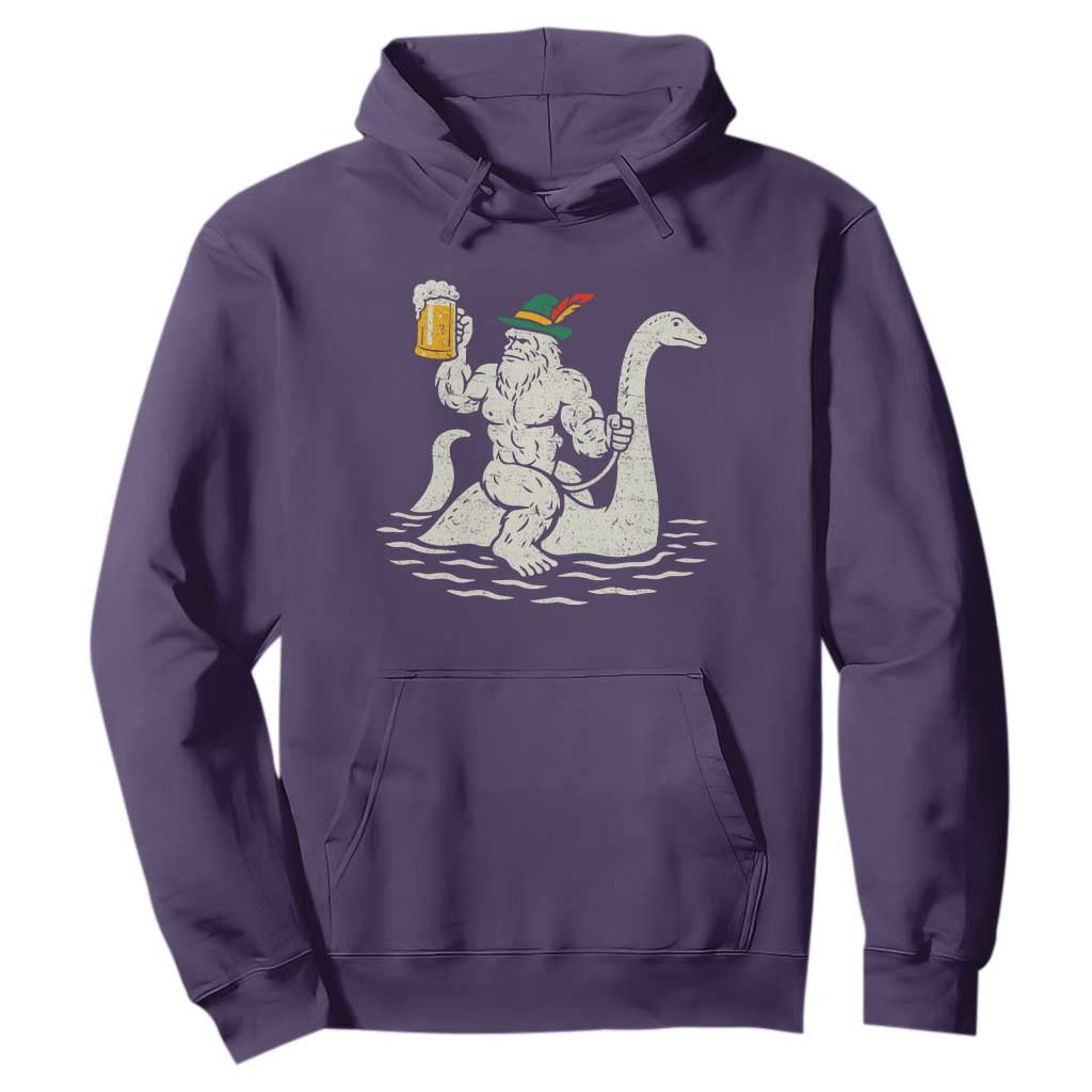 Funny Bigfoot Loch Ness Monster Oktoberfest Hoodie German Oktoberfest Sasquatch Drinking TS10 Purple Print Your Wear