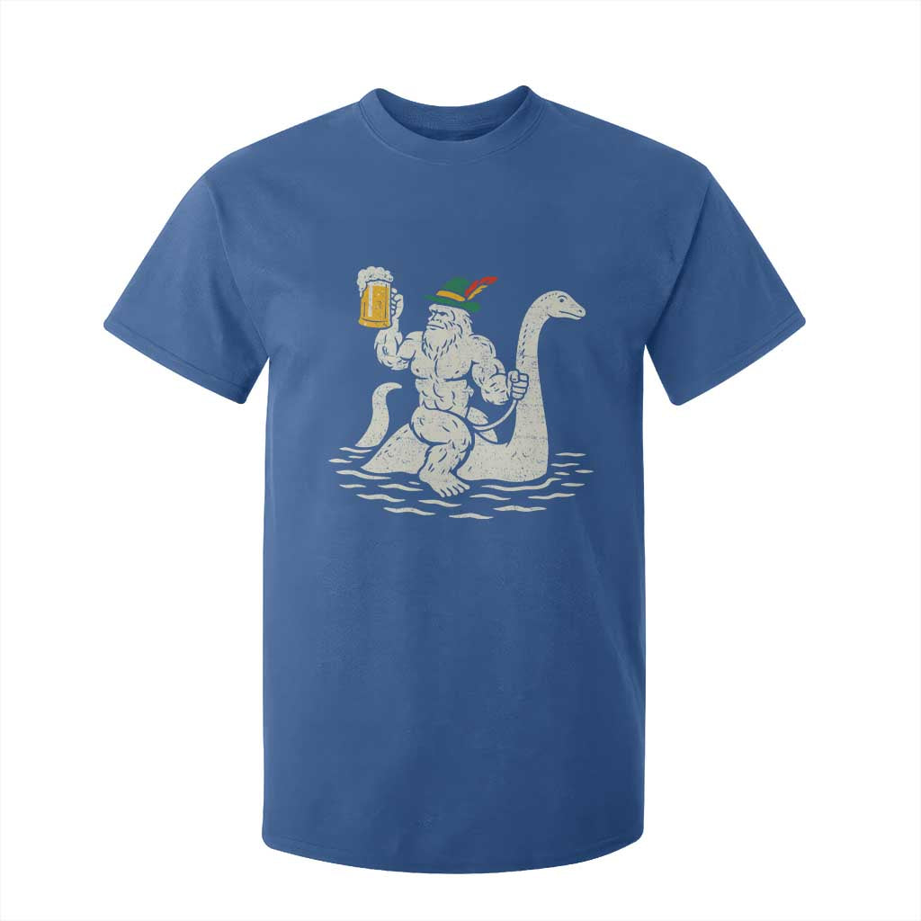 Funny Bigfoot Loch Ness Monster Oktoberfest T Shirt For Kid German Oktoberfest Sasquatch Drinking TS10 Royal Blue Print Your Wear