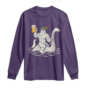 Funny Bigfoot Loch Ness Monster Oktoberfest Long Sleeve Shirt German Oktoberfest Sasquatch Drinking TS10 Purple Print Your Wear