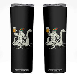 Funny Bigfoot Loch Ness Monster Oktoberfest Skinny Tumbler German Oktoberfest Sasquatch Drinking TS10 Black Print Your Wear