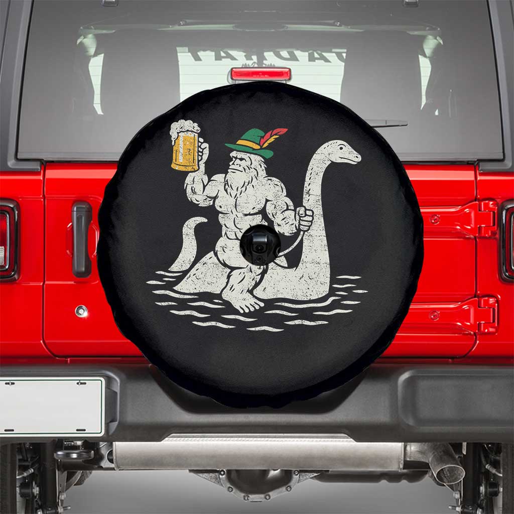 Funny Bigfoot Loch Ness Monster Oktoberfest Spare Tire Cover German Oktoberfest Sasquatch Drinking TS10 Black Print Your Wear
