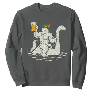 Funny Bigfoot Loch Ness Monster Oktoberfest Sweatshirt German Oktoberfest Sasquatch Drinking TS10 Dark Heather Print Your Wear