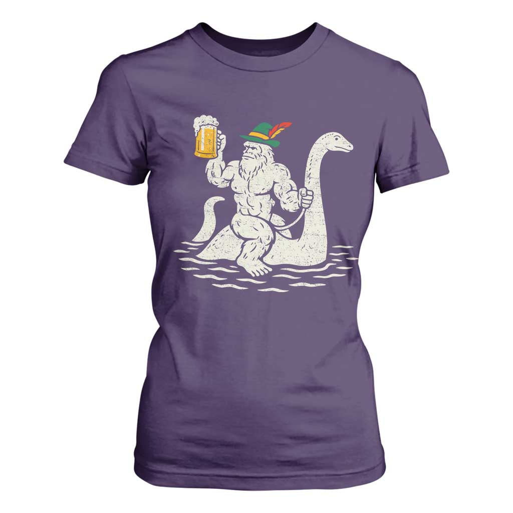 Funny Bigfoot Loch Ness Monster Oktoberfest T Shirt For Women German Oktoberfest Sasquatch Drinking TS10 Purple Print Your Wear