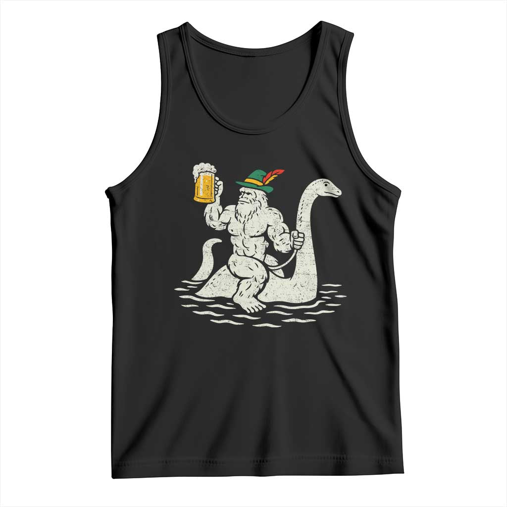 Funny Bigfoot Loch Ness Monster Oktoberfest Tank Top German Oktoberfest Sasquatch Drinking TS10 Black Print Your Wear