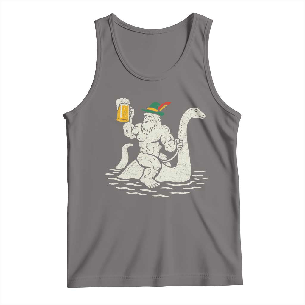 Funny Bigfoot Loch Ness Monster Oktoberfest Tank Top German Oktoberfest Sasquatch Drinking TS10 Deep Heather Print Your Wear