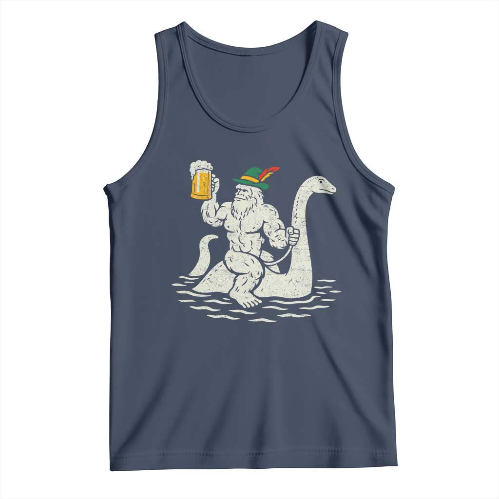 Funny Bigfoot Loch Ness Monster Oktoberfest Tank Top German Oktoberfest Sasquatch Drinking TS10 Navy Print Your Wear