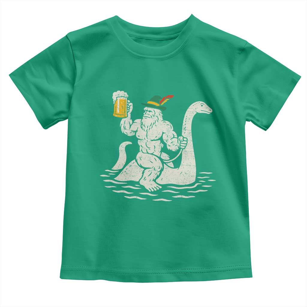 Funny Bigfoot Loch Ness Monster Oktoberfest Toddler T Shirt German Oktoberfest Sasquatch Drinking TS10 Irish Green Print Your Wear