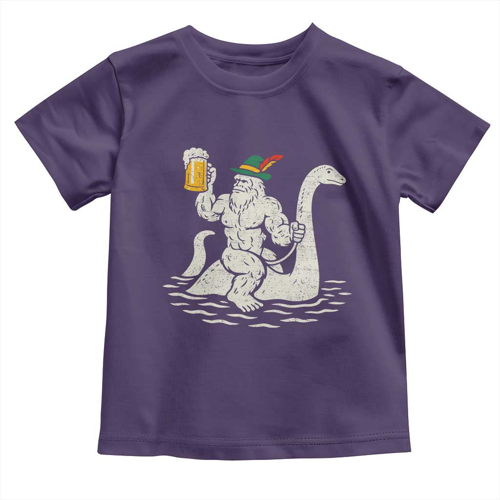 Funny Bigfoot Loch Ness Monster Oktoberfest Toddler T Shirt German Oktoberfest Sasquatch Drinking TS10 Purple Print Your Wear