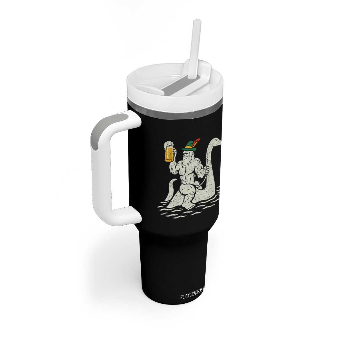 Funny Bigfoot Loch Ness Monster Oktoberfest Tumbler With Handle German Oktoberfest Sasquatch Drinking TS10 Print Your Wear