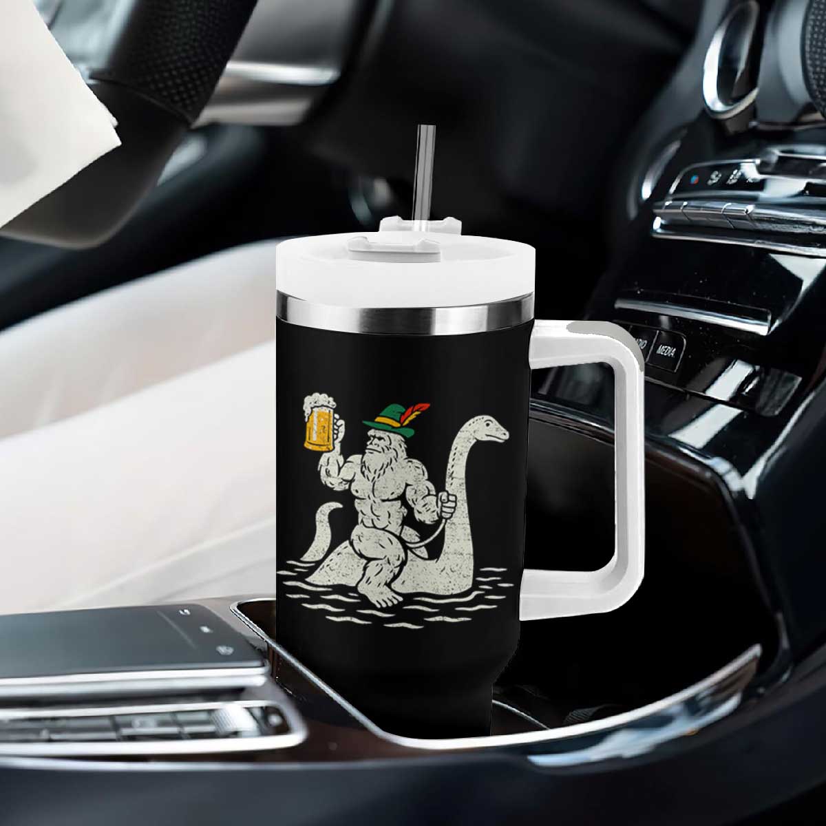 Funny Bigfoot Loch Ness Monster Oktoberfest Tumbler With Handle German Oktoberfest Sasquatch Drinking TS10 Print Your Wear