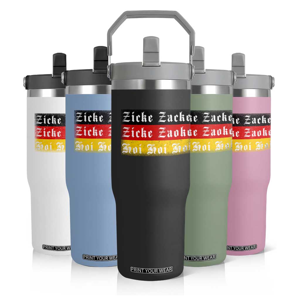 Zicke Zacke Hoi Oktoberfest Flip Straw Tumbler Vintage German Flag TS10 Print Your Wear