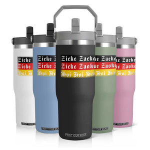 Zicke Zacke Hoi Oktoberfest Flip Straw Tumbler Vintage German Flag TS10 Print Your Wear