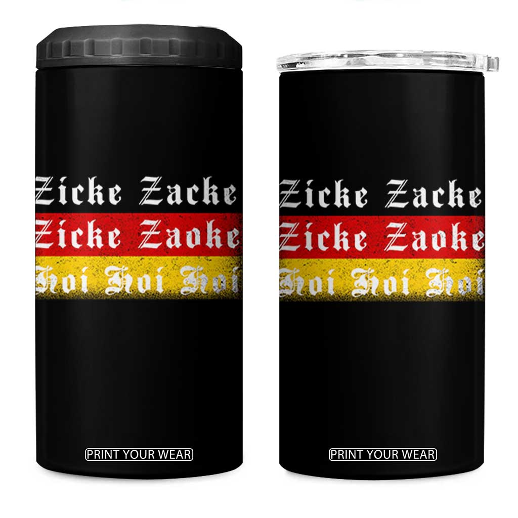 Zicke Zacke Hoi Oktoberfest 4 in 1 Can Cooler Tumbler Vintage German Flag TS10 One Size: 16 oz Black Print Your Wear