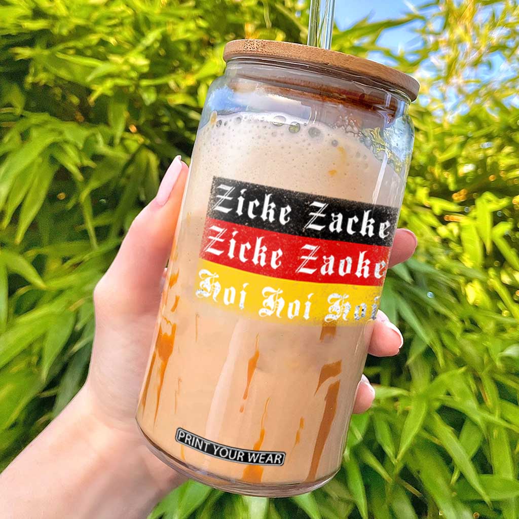 Zicke Zacke Hoi Oktoberfest Glass Can Vintage German Flag TS10 Black Print Your Wear