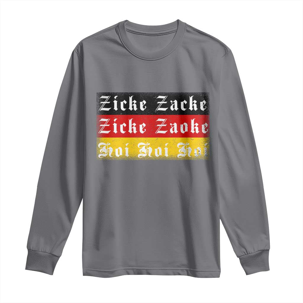 Zicke Zacke Hoi Oktoberfest Long Sleeve Shirt Vintage German Flag TS10 Charcoal Print Your Wear