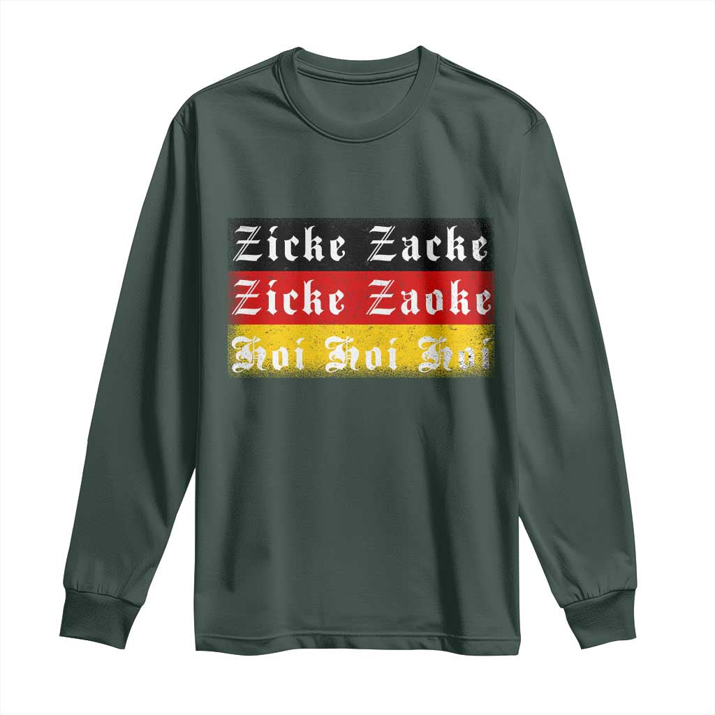 Zicke Zacke Hoi Oktoberfest Long Sleeve Shirt Vintage German Flag TS10 Dark Forest Green Print Your Wear