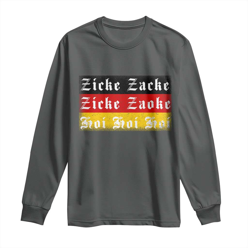 Zicke Zacke Hoi Oktoberfest Long Sleeve Shirt Vintage German Flag TS10 Dark Heather Print Your Wear