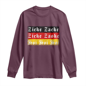 Zicke Zacke Hoi Oktoberfest Long Sleeve Shirt Vintage German Flag TS10 Maroon Print Your Wear