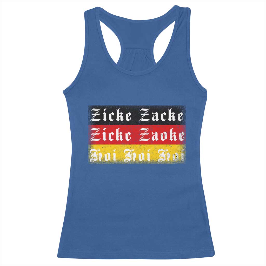 Zicke Zacke Hoi Oktoberfest Racerback Tank Top Vintage German Flag TS10 Royal Blue Print Your Wear