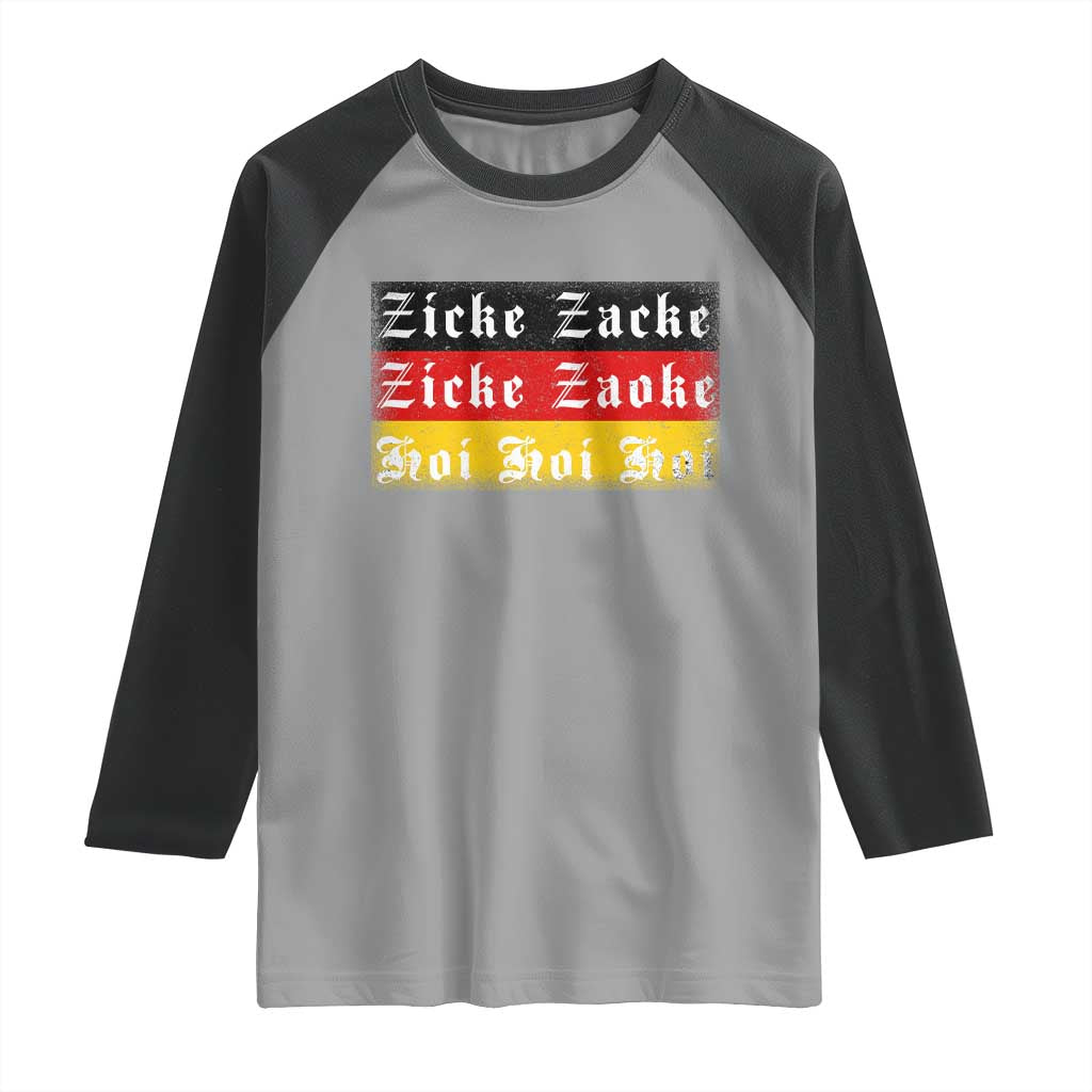 Zicke Zacke Hoi Oktoberfest Raglan Shirt Vintage German Flag TS10 Sport Gray Black Print Your Wear