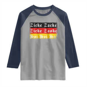 Zicke Zacke Hoi Oktoberfest Raglan Shirt Vintage German Flag TS10 Sport Gray Navy Print Your Wear