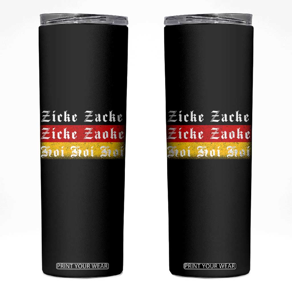 Zicke Zacke Hoi Oktoberfest Skinny Tumbler Vintage German Flag TS10 Black Print Your Wear
