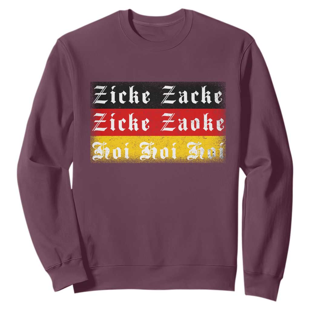 Zicke Zacke Hoi Oktoberfest Sweatshirt Vintage German Flag TS10 Maroon Print Your Wear