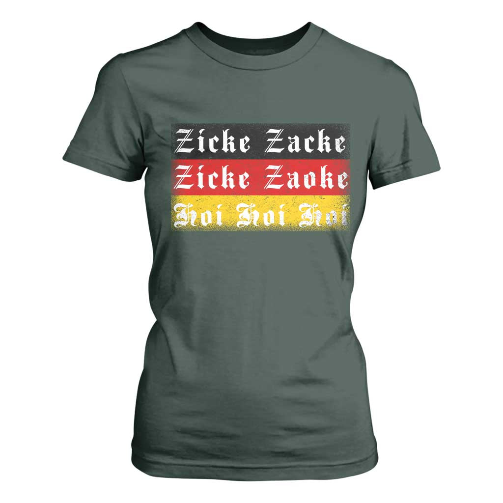 Zicke Zacke Hoi Oktoberfest T Shirt For Women Vintage German Flag TS10 Dark Forest Green Print Your Wear