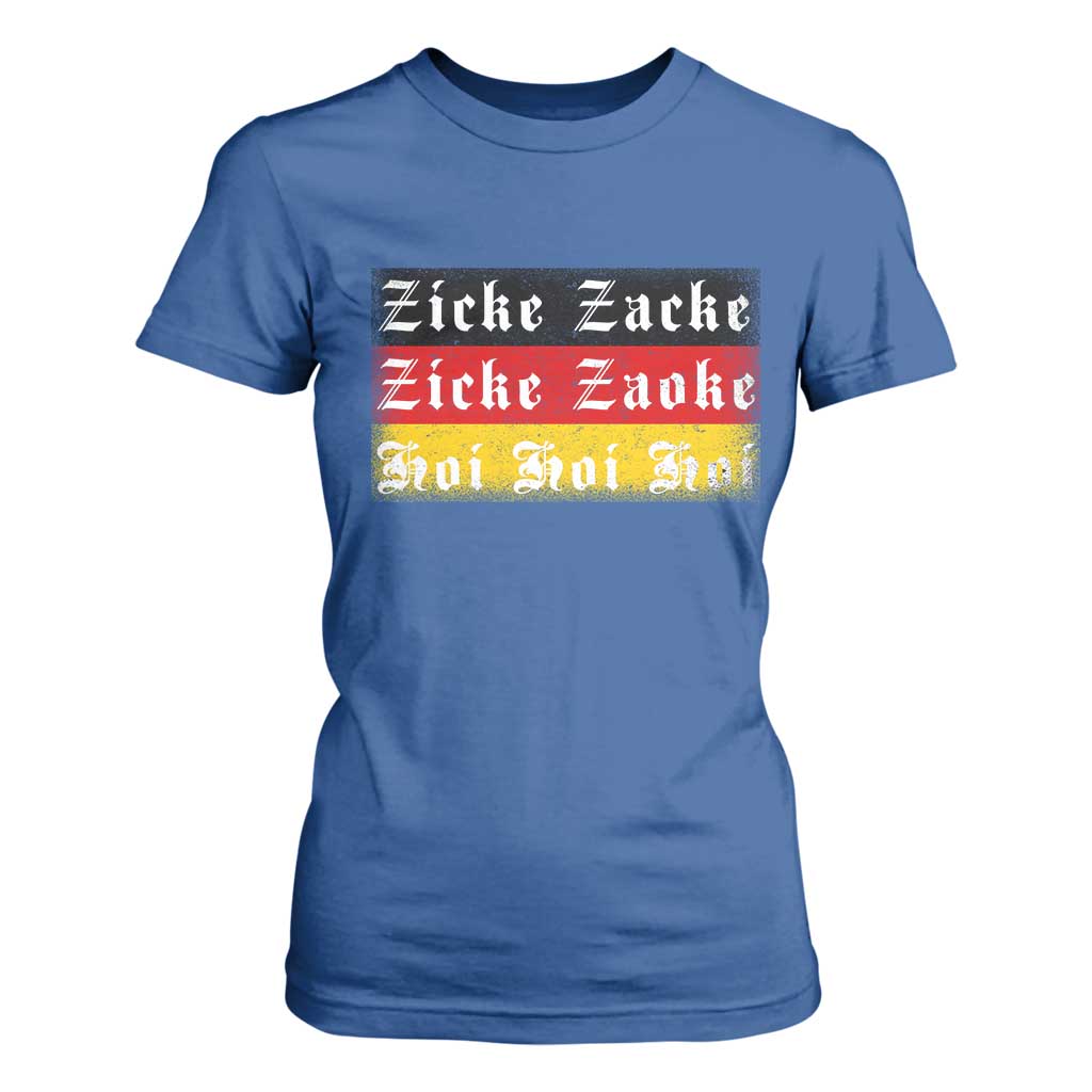 Zicke Zacke Hoi Oktoberfest T Shirt For Women Vintage German Flag TS10 Royal Blue Print Your Wear
