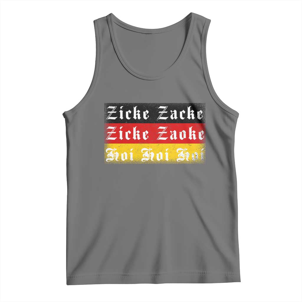 Zicke Zacke Hoi Oktoberfest Tank Top Vintage German Flag TS10 Black Heather Print Your Wear