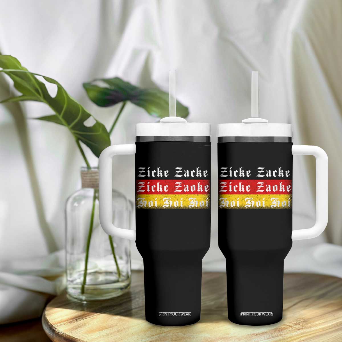 Zicke Zacke Hoi Oktoberfest Tumbler With Handle Vintage German Flag TS10 Print Your Wear