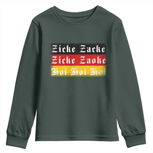 Zicke Zacke Hoi Oktoberfest Youth Sweatshirt Vintage German Flag TS10 Dark Forest Green Print Your Wear