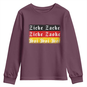 Zicke Zacke Hoi Oktoberfest Youth Sweatshirt Vintage German Flag TS10 Maroon Print Your Wear
