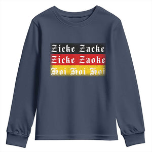 Zicke Zacke Hoi Oktoberfest Youth Sweatshirt Vintage German Flag TS10 Navy Print Your Wear